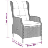5 Piece Garden Dining Set Light Grey Poly Rattan