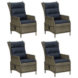 5 Piece Garden Dining Set Brown Poly Rattan
