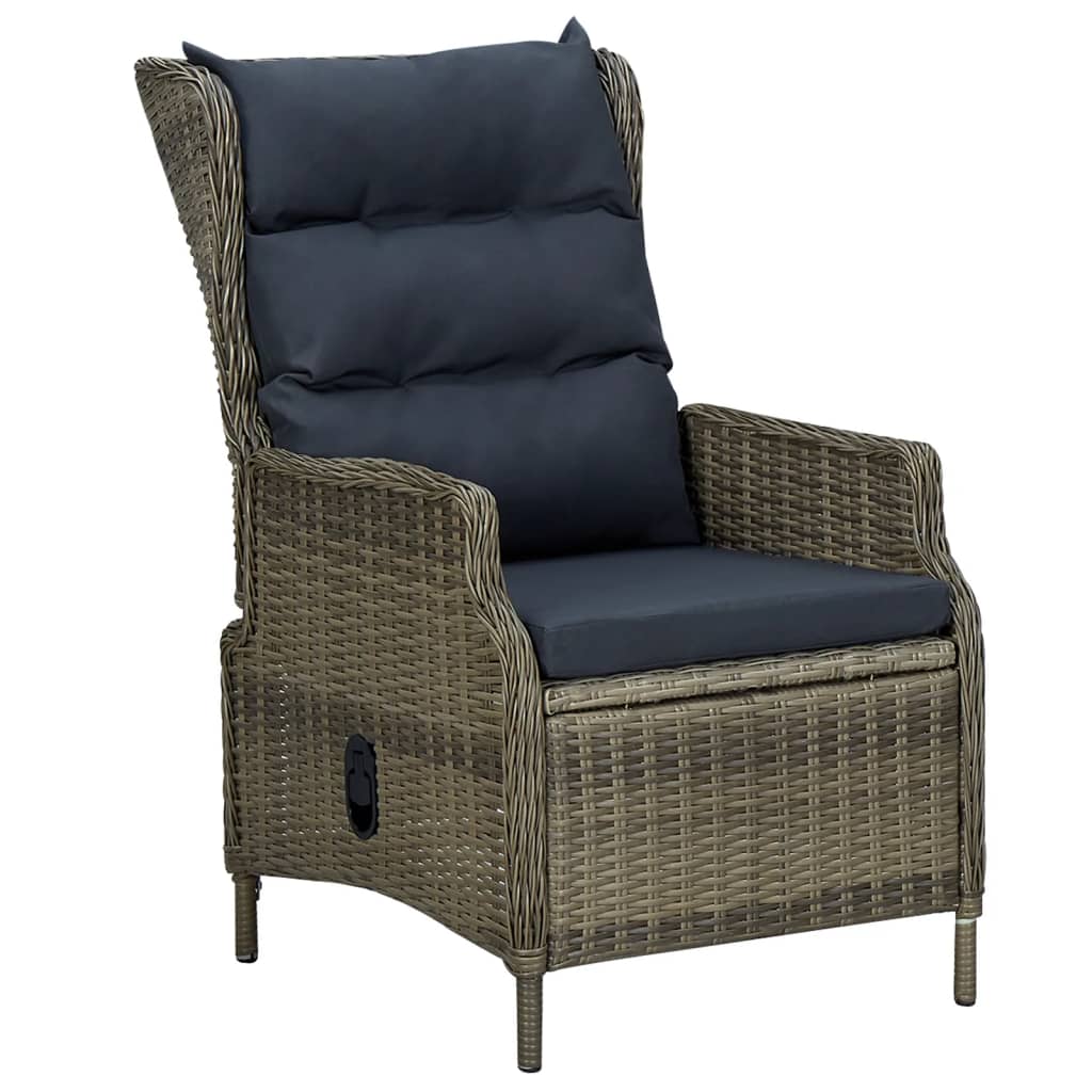 5 Piece Garden Dining Set Brown Poly Rattan