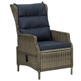 5 Piece Garden Dining Set Brown Poly Rattan - 45-Degree Angle