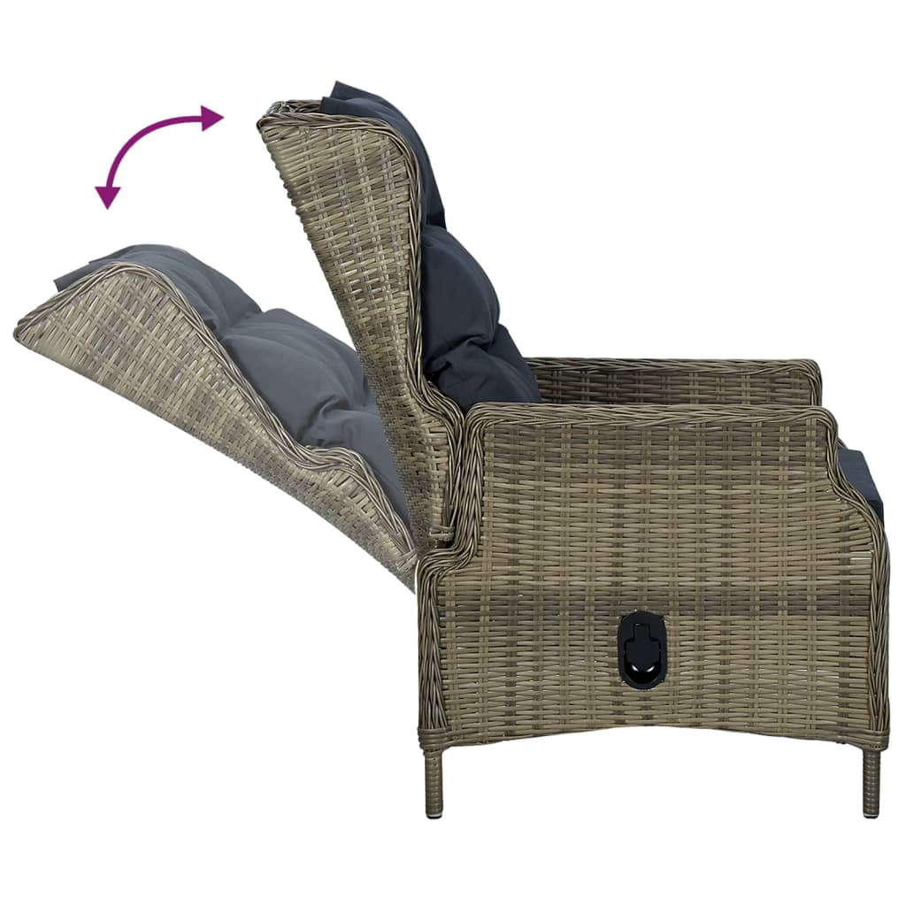 5 Piece Garden Dining Set Brown Poly Rattan