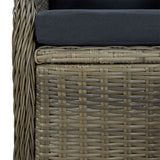 5 Piece Garden Dining Set Brown Poly Rattan - Close-Up Angle