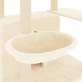 Cat Tree with Sisal Scratching Posts Cream 166 cm - Close-Up Angle