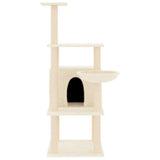 Cat Tree with Sisal Scratching Posts Cream 132 cm