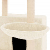 Cat Tree with Sisal Scratching Posts Cream 132 cm - Close-Up Angle