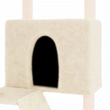 Cat Tree with Sisal Scratching Posts Cream 143 cm - Rear View