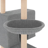 Cat Tree with Sisal Scratching Posts Light Grey 143 cm