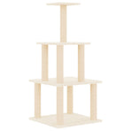 Cat Tree with Sisal Scratching Posts Cream 111 cm
