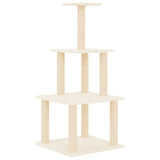Cat Tree with Sisal Scratching Posts Cream 111 cm