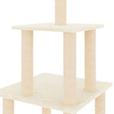 Cat Tree with Sisal Scratching Posts Cream 111 cm - 45-Degree Angle
