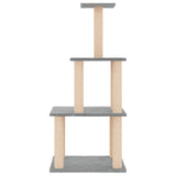 Cat Tree with Sisal Scratching Posts Light Grey 111 cm - Side View