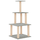 Cat Tree with Sisal Scratching Posts Light Grey 111 cm