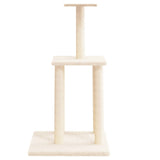 Cat Tree with Sisal Scratching Posts Cream 85.5 cm - Side View