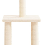 Cat Tree with Sisal Scratching Posts Cream 85.5 cm - Top-Down View