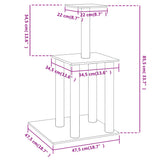 Cat Tree with Sisal Scratching Posts Cream 85.5 cm - 45-Degree Angle