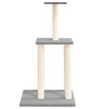 Cat Tree with Sisal Scratching Posts Light Grey 85.5 cm