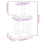 Cat Tree with Sisal Scratching Posts Light Grey 85.5 cm