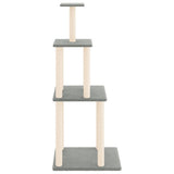 Cat Tree with Sisal Scratching Posts Light Grey 149 cm - Top-Down View