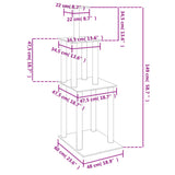 Cat Tree with Sisal Scratching Posts Light Grey 149 cm - Rear View
