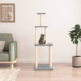 Cat Tree with Sisal Scratching Posts Light Grey 149 cm