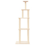 Cat Tree with Sisal Scratching Posts Cream 183 cm