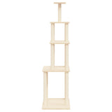 Cat Tree with Sisal Scratching Posts Cream 183 cm