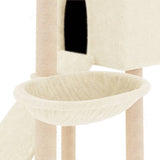 Cat Tree with Sisal Scratching Posts Cream 153 cm - Close-Up Angle