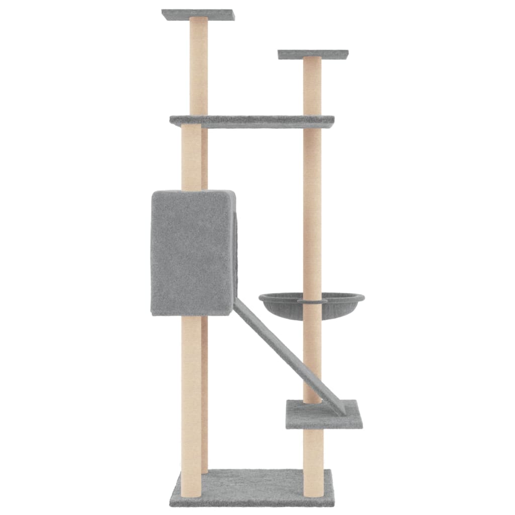 Cat Tree with Sisal Scratching Posts Light Grey 153 cm