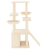 Cat Tree with Sisal Scratching Posts Cream 133 cm