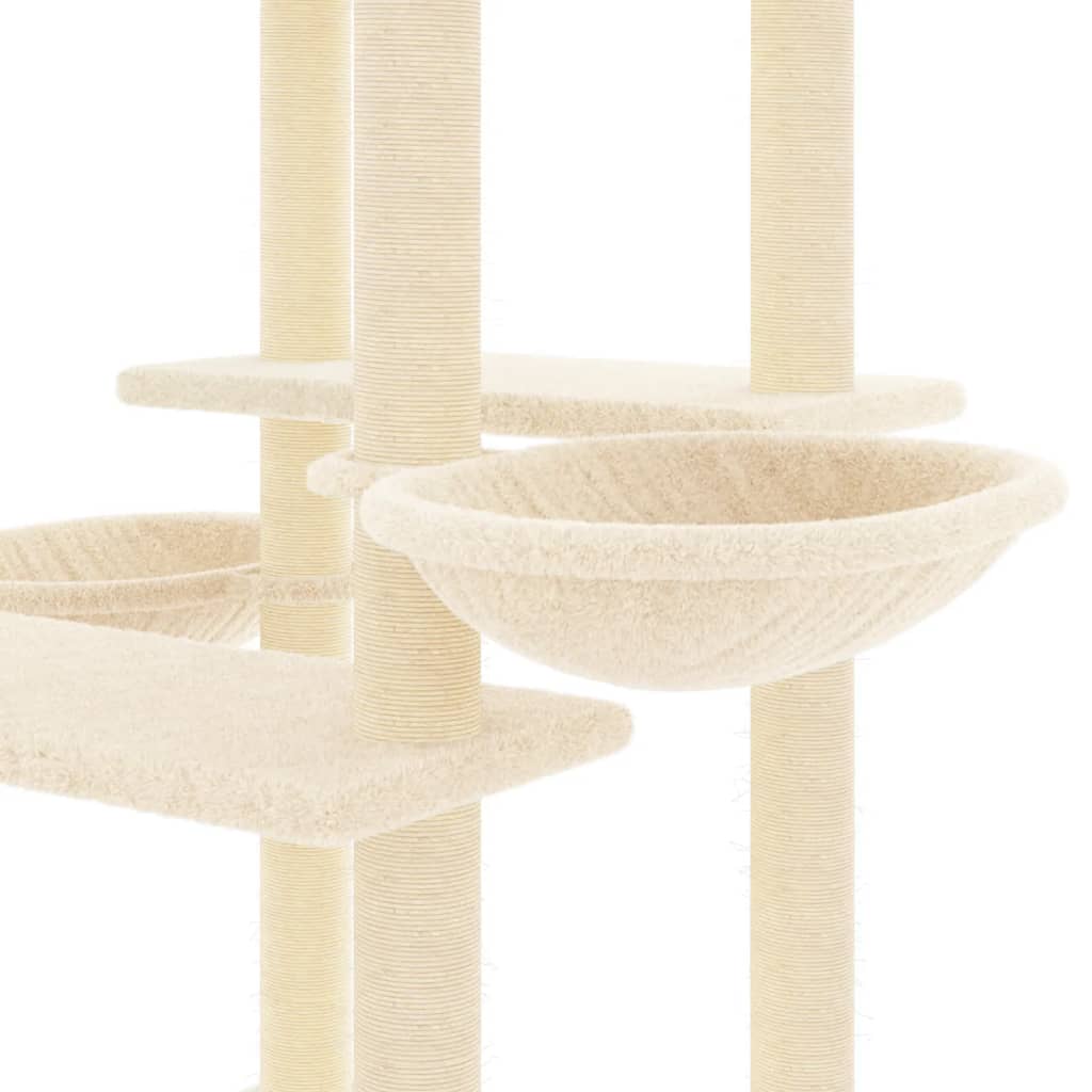 Cat Tree with Sisal Scratching Posts Cream 133 cm