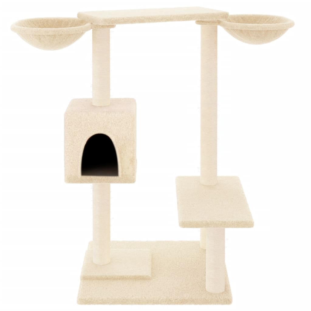 Cat Tree with Scratching Posts Cream 82 cm