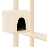 Cat Tree with Scratching Posts Cream 82 cm - Rear View