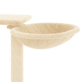 Cat Tree with Scratching Posts Cream 82 cm - Close-Up Angle
