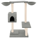 Cat Tree with Scratching Posts Light Grey 82 cm - Side View