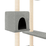 Cat Tree with Scratching Posts Light Grey 82 cm - Rear View