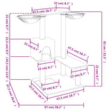 Cat Tree with Scratching Posts Light Grey 82 cm - Low Angle