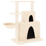 Cat Tree with Sisal Scratching Posts Cream 83 cm - Front View