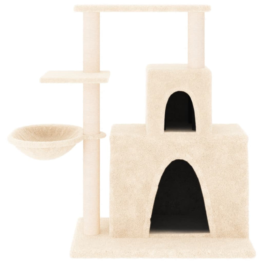 Cat Tree with Sisal Scratching Posts Cream 83 cm