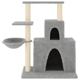 Cat Tree with Sisal Scratching Posts Light Grey 83 cm - Side View