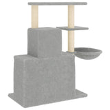 Cat Tree with Sisal Scratching Posts Light Grey 83 cm - 45-Degree Angle