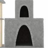 Cat Tree with Sisal Scratching Posts Light Grey 83 cm - Rear View