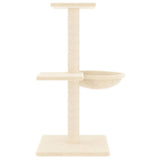 Cat Tree with Sisal Scratching Posts Cream 72 cm - Top-Down View
