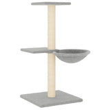 Cat Tree with Sisal Scratching Posts Light Grey 72 cm - Front View