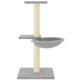 Cat Tree with Sisal Scratching Posts Light Grey 72 cm - Side View