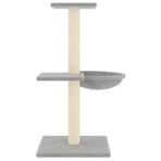 Cat Tree with Sisal Scratching Posts Light Grey 72 cm
