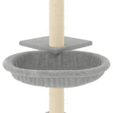 Cat Tree with Sisal Scratching Posts Light Grey 72 cm - Rear View