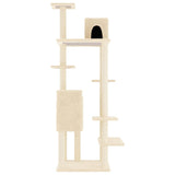 Cat Tree with Sisal Scratching Posts Cream 154 cm