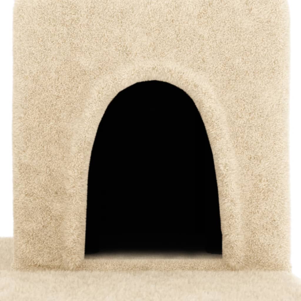 Cat Tree with Sisal Scratching Posts Cream 154 cm