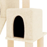 Cat Tree with Sisal Scratching Posts Cream 82 cm - Rear View