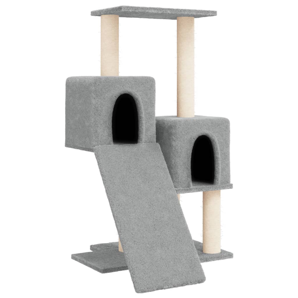 Cat Tree with Sisal Scratching Posts Light Grey 82 cm